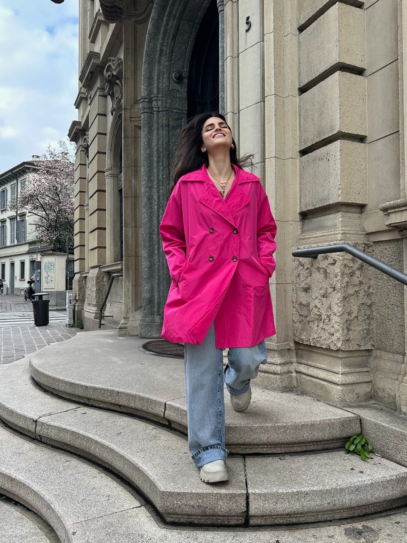 Trench in nylon