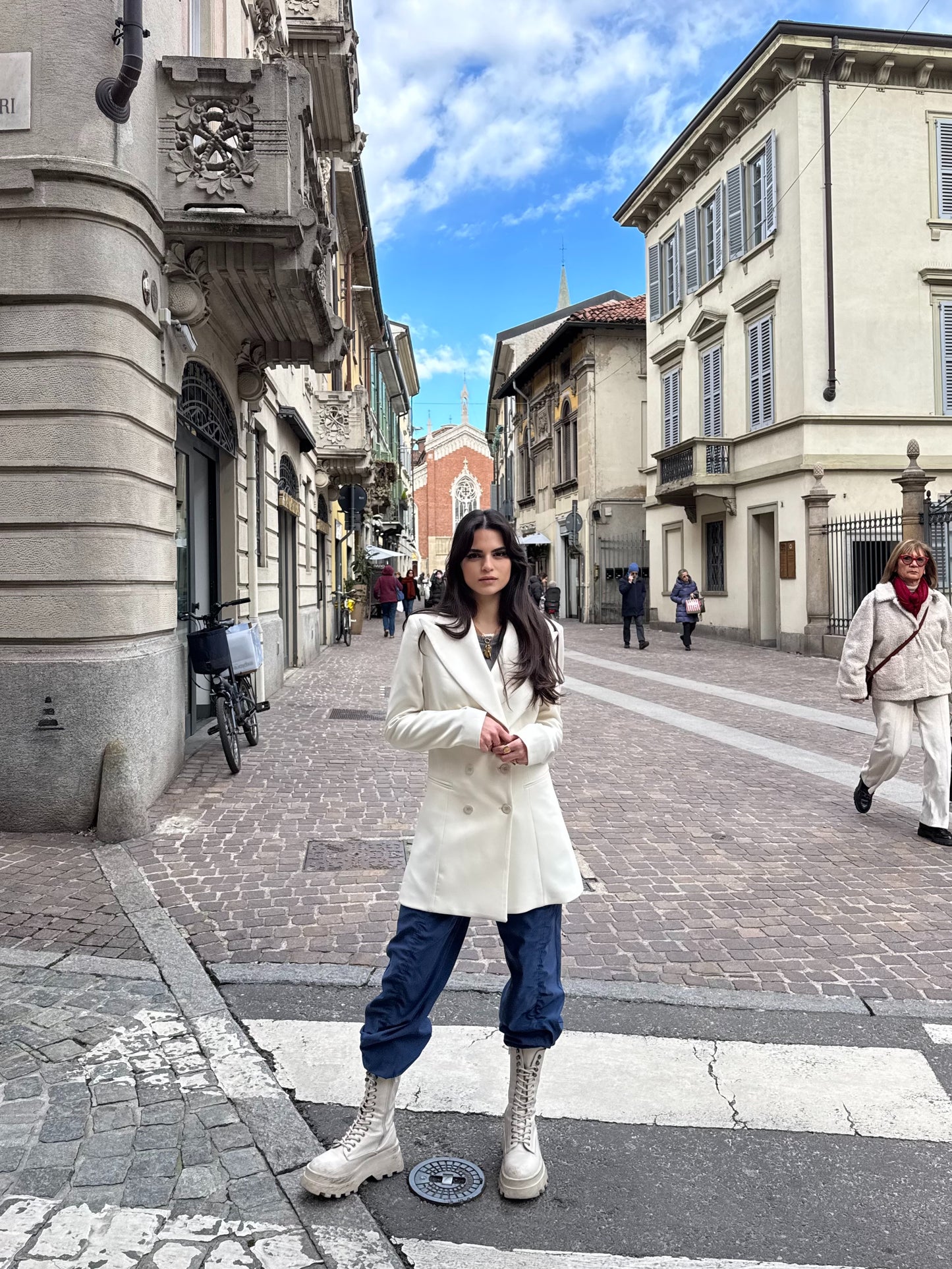 Blazer lungo doppiopetto