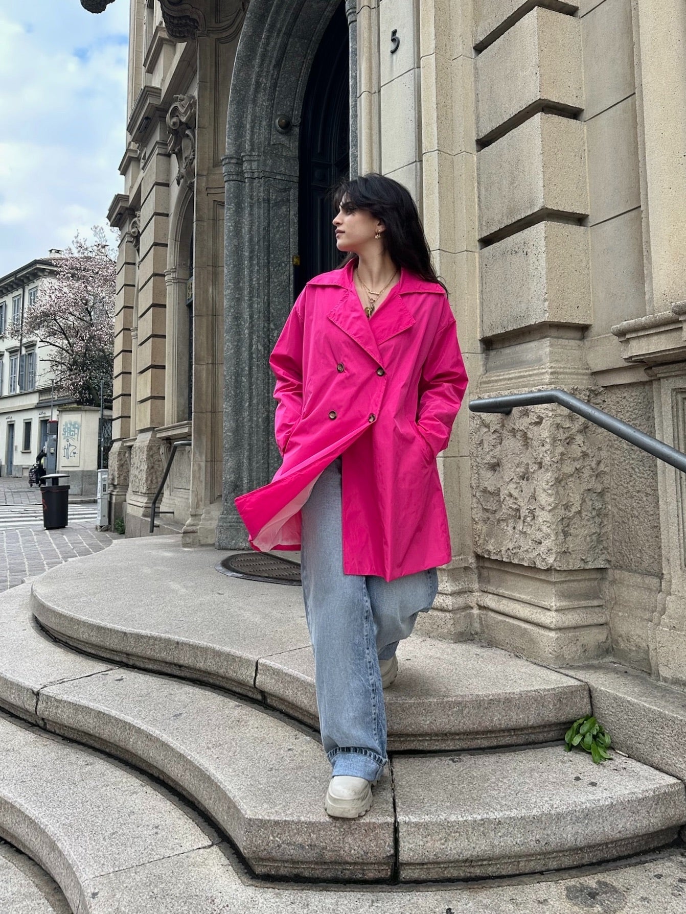 Trench in nylon