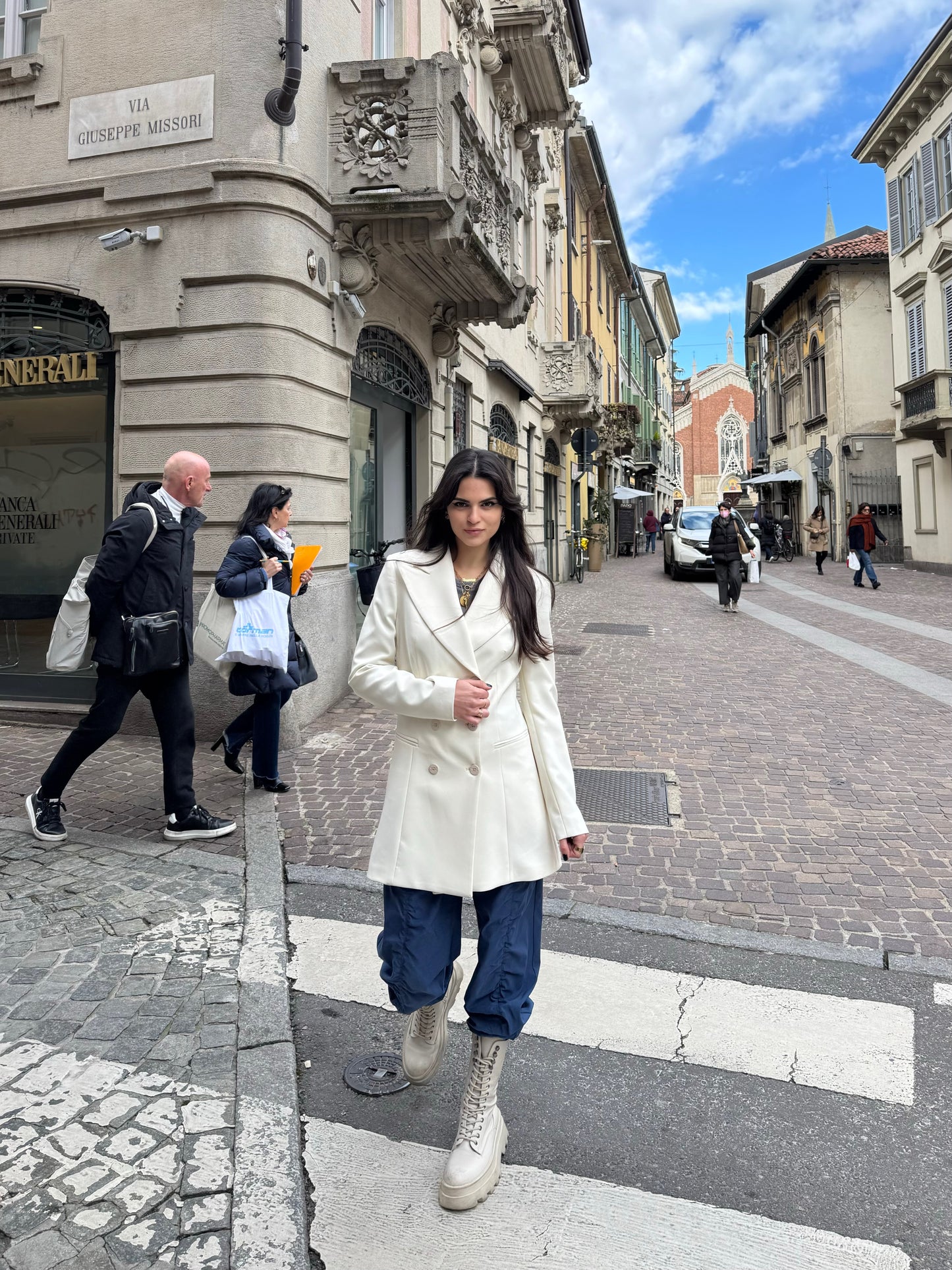 Blazer lungo doppiopetto
