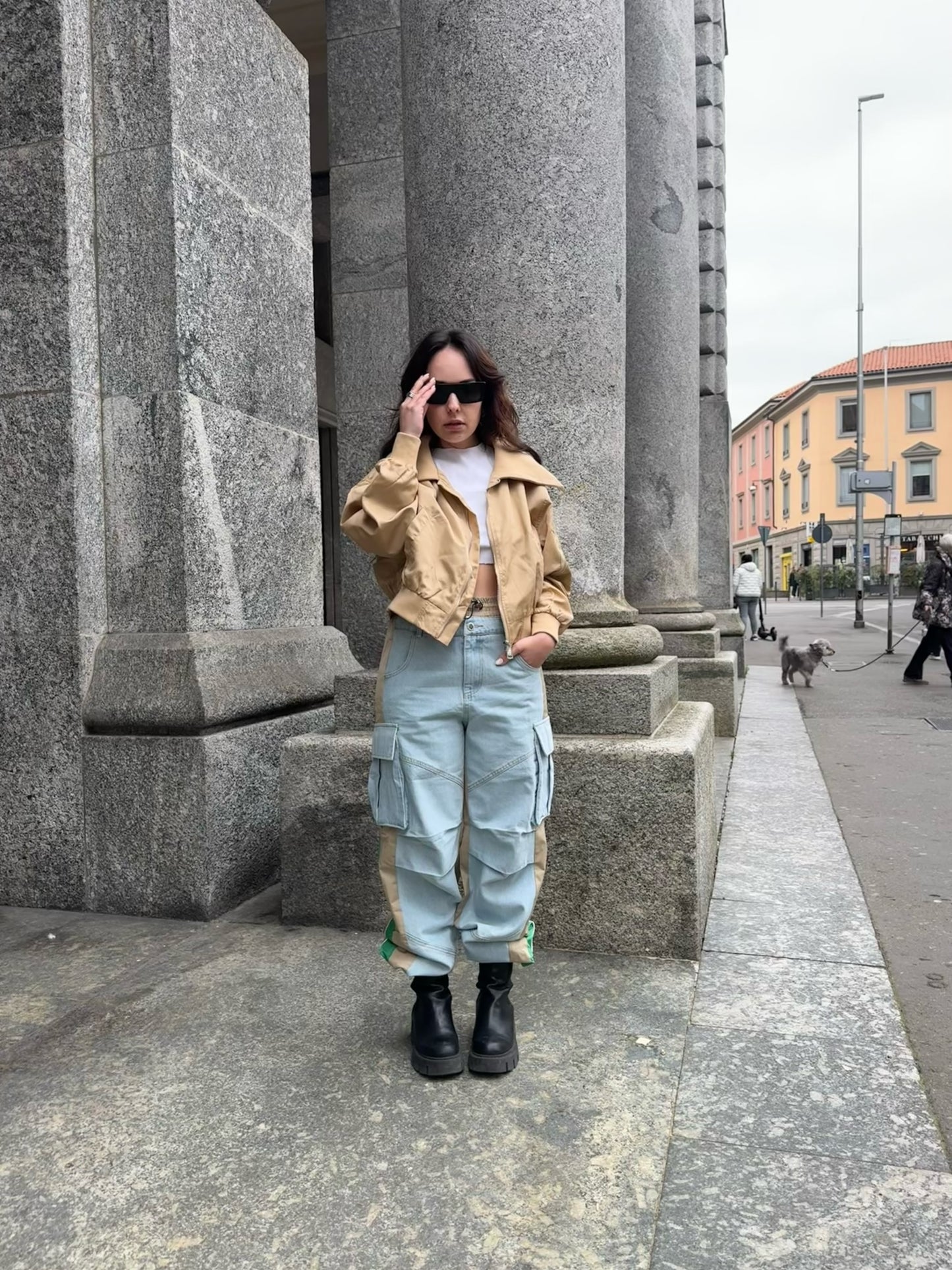 Jeans cargo doppio