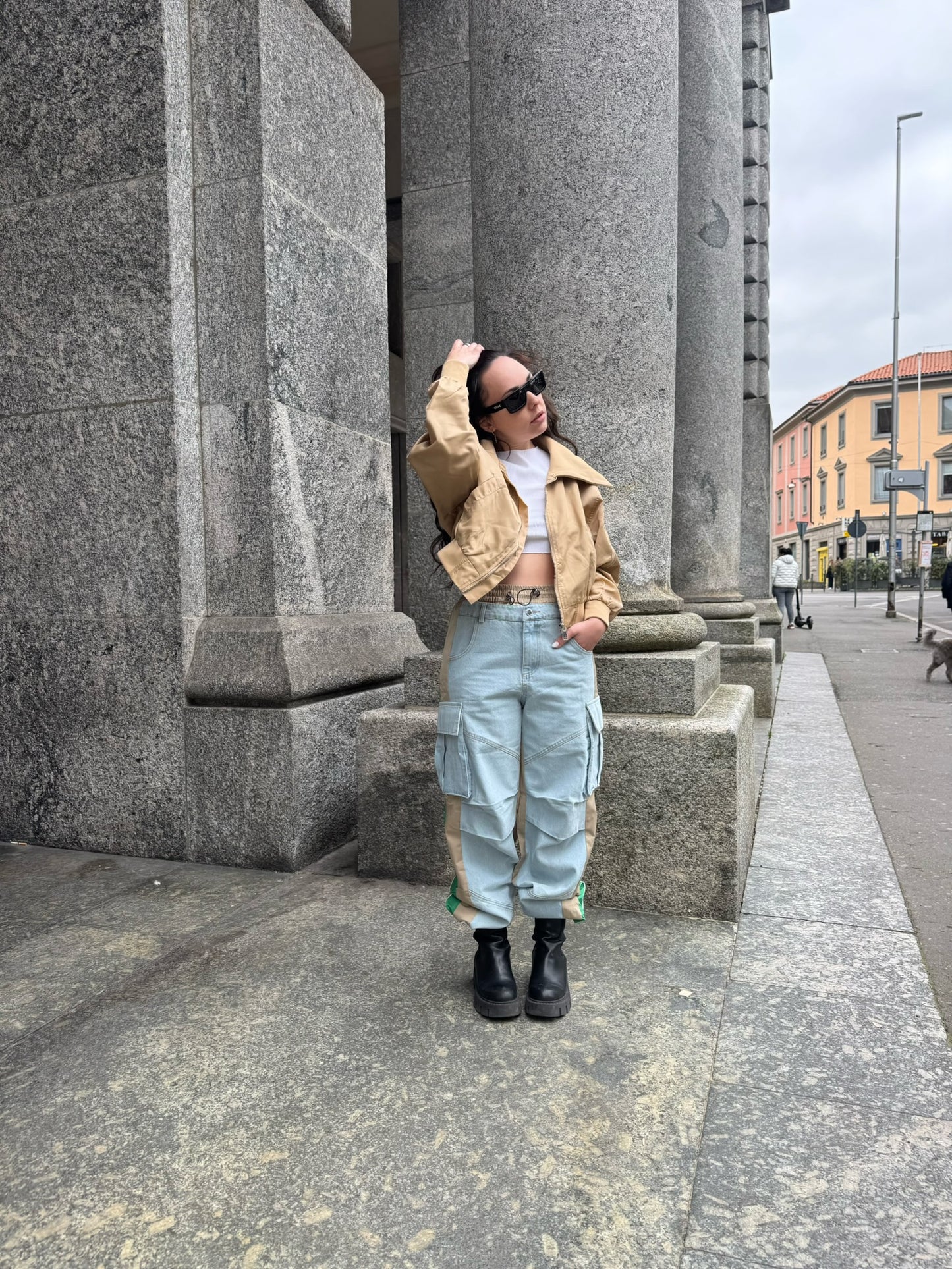 Jeans cargo doppio