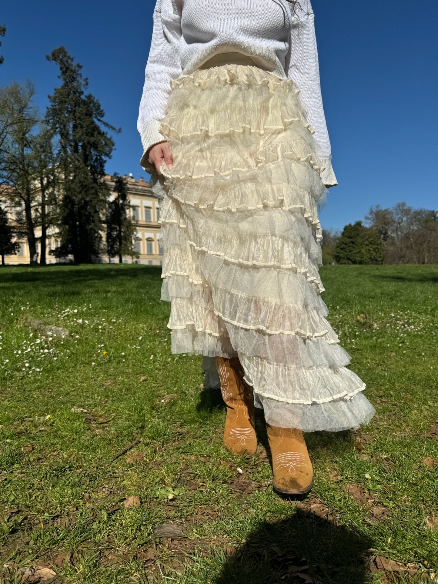 Gonna a balze in tulle