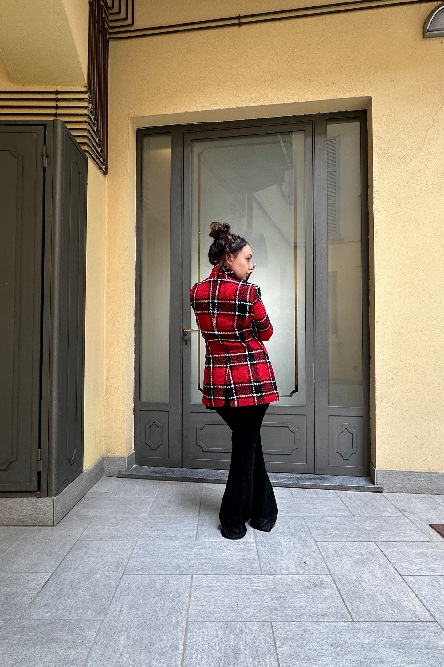 Cappotto doppiopetto quadri