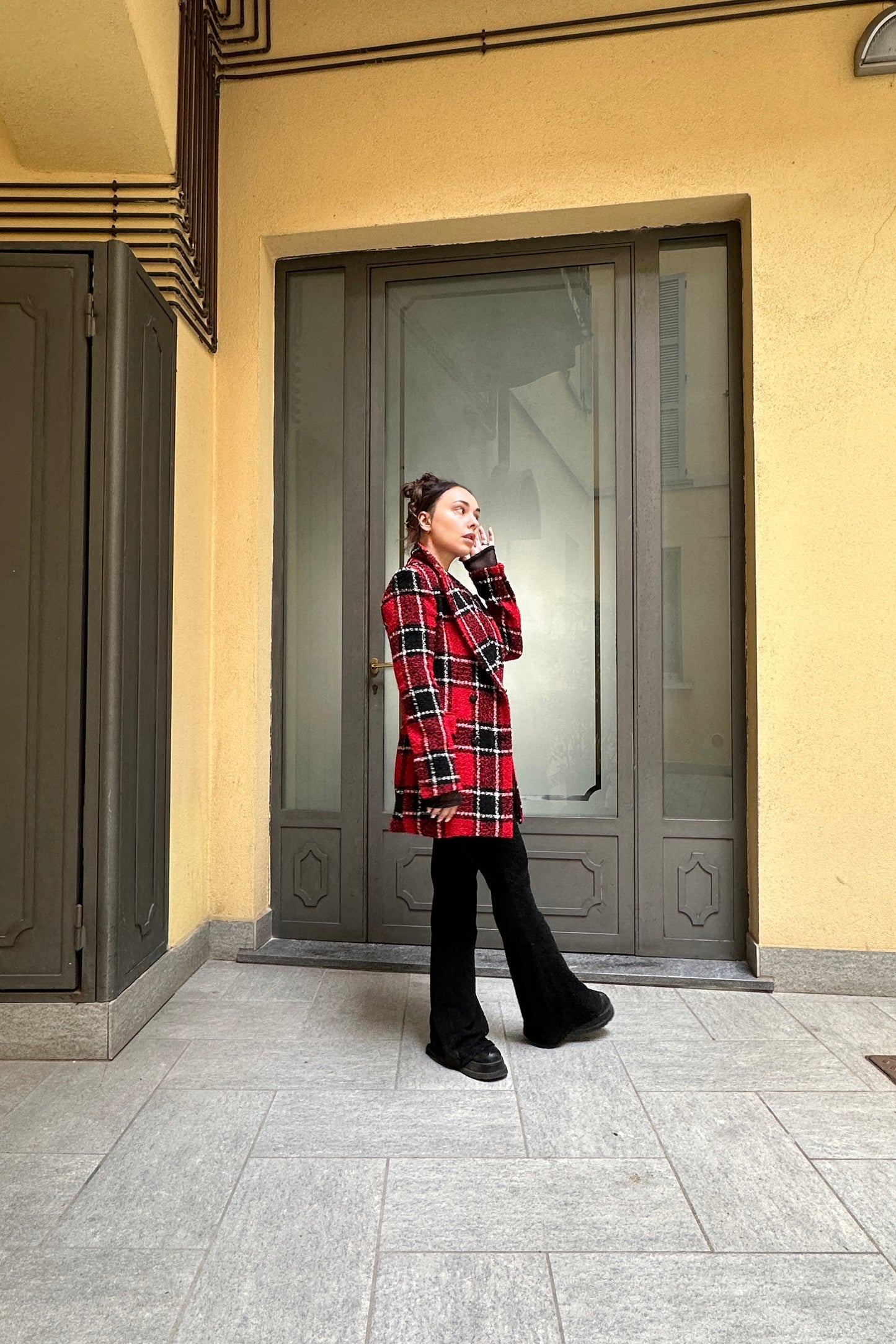 Cappotto doppiopetto quadri