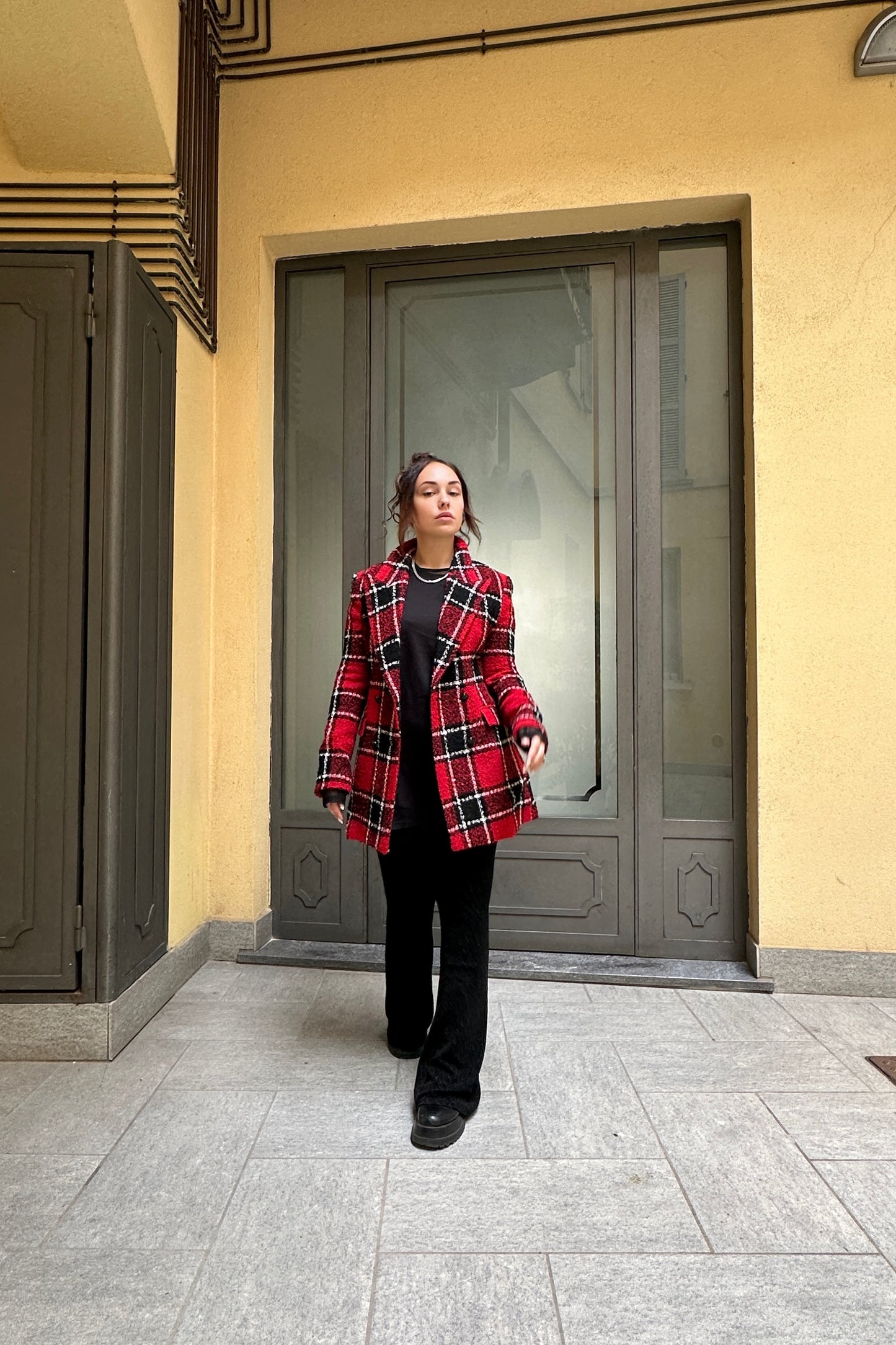 Cappotto doppiopetto quadri