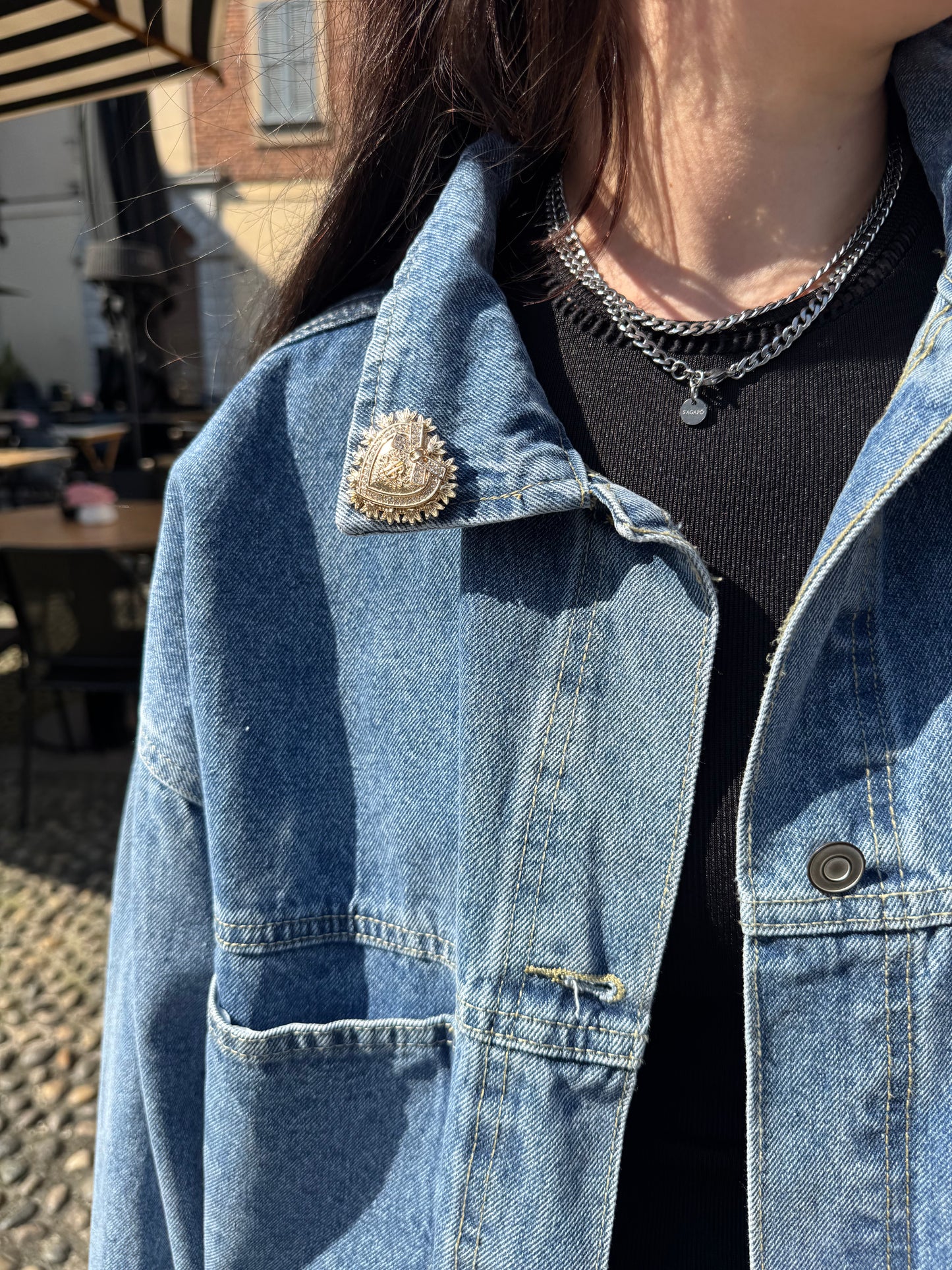 Giacca jeans rosa