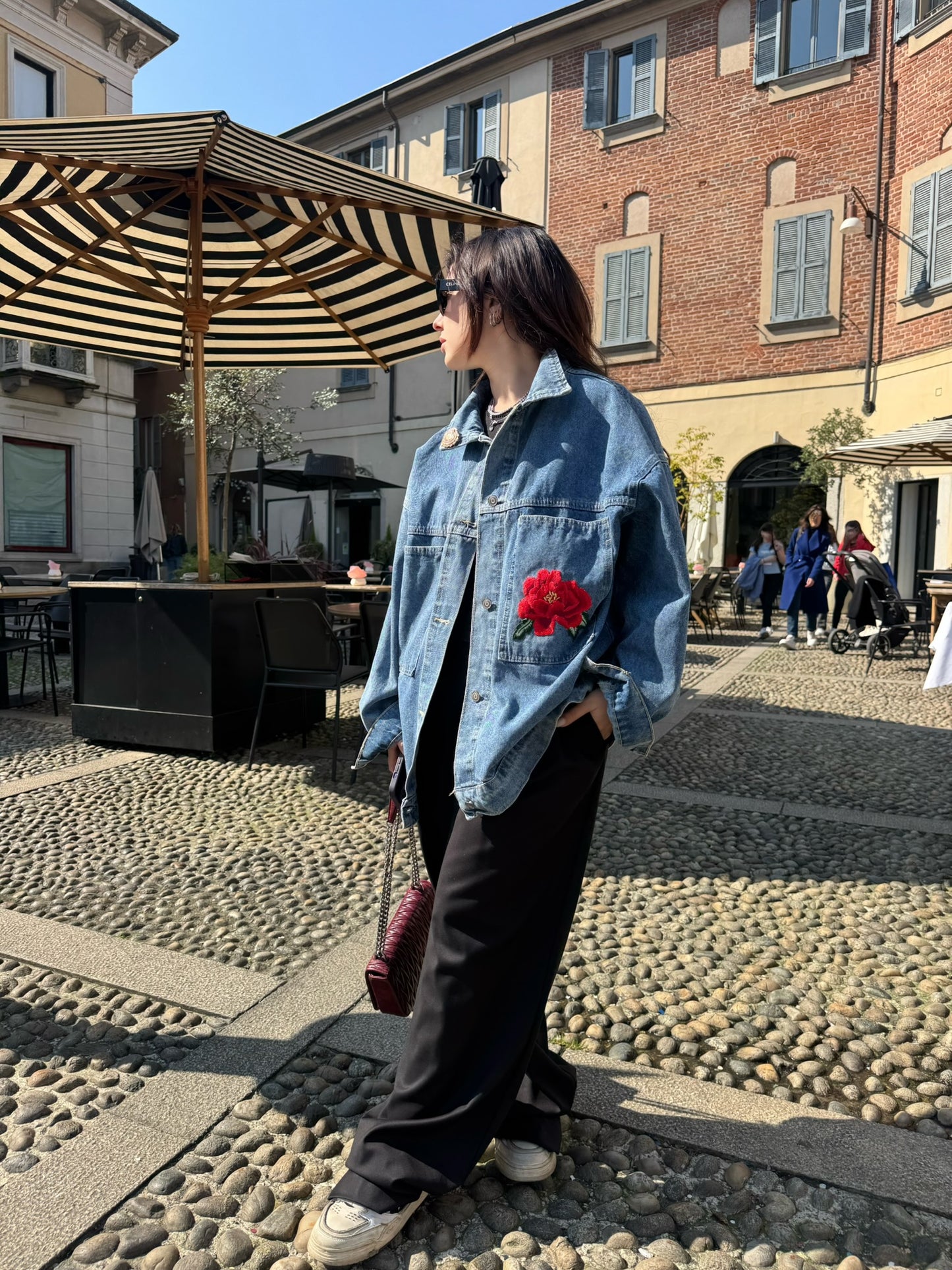 Giacca jeans rosa