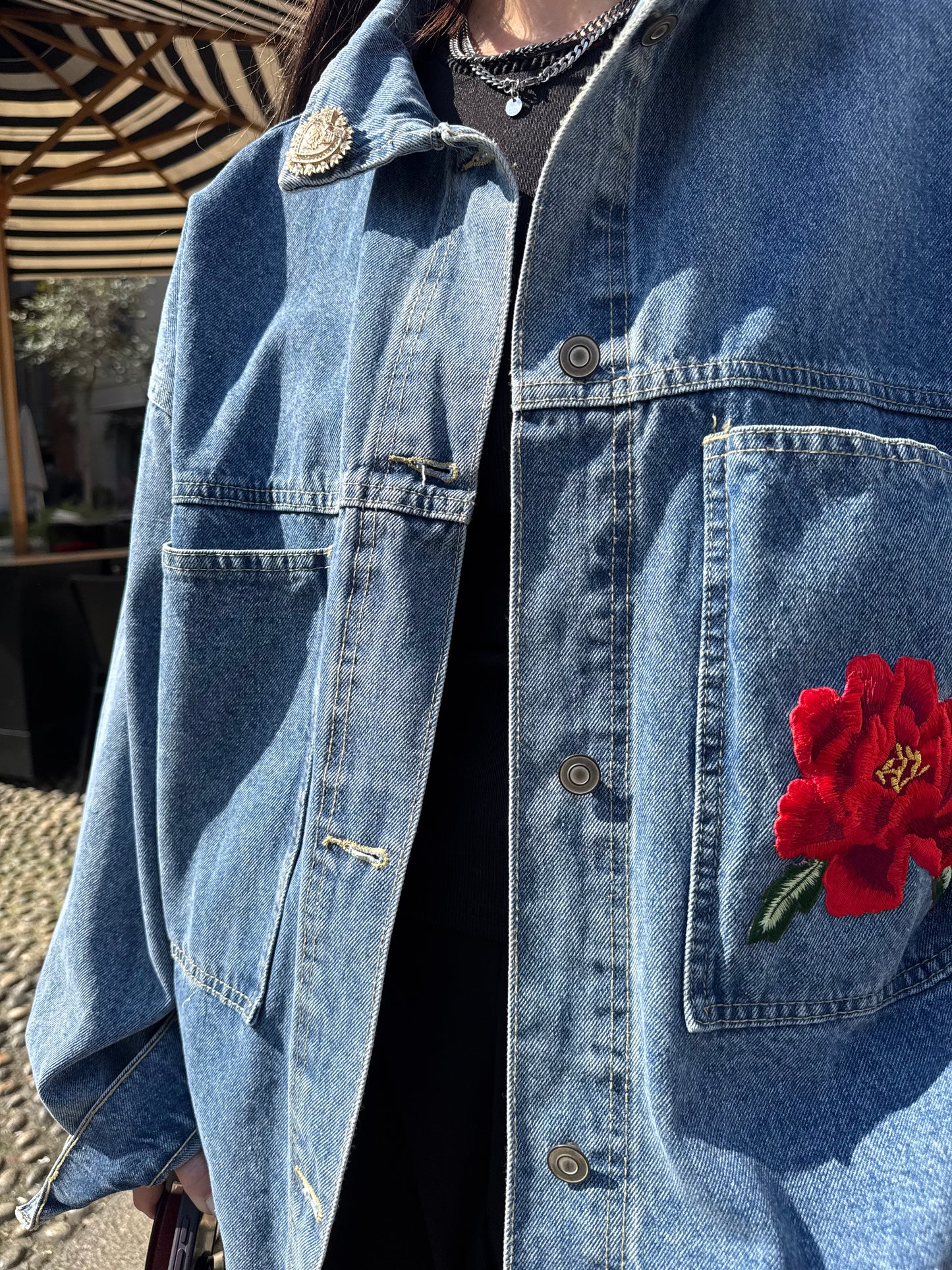 Giacca jeans rosa