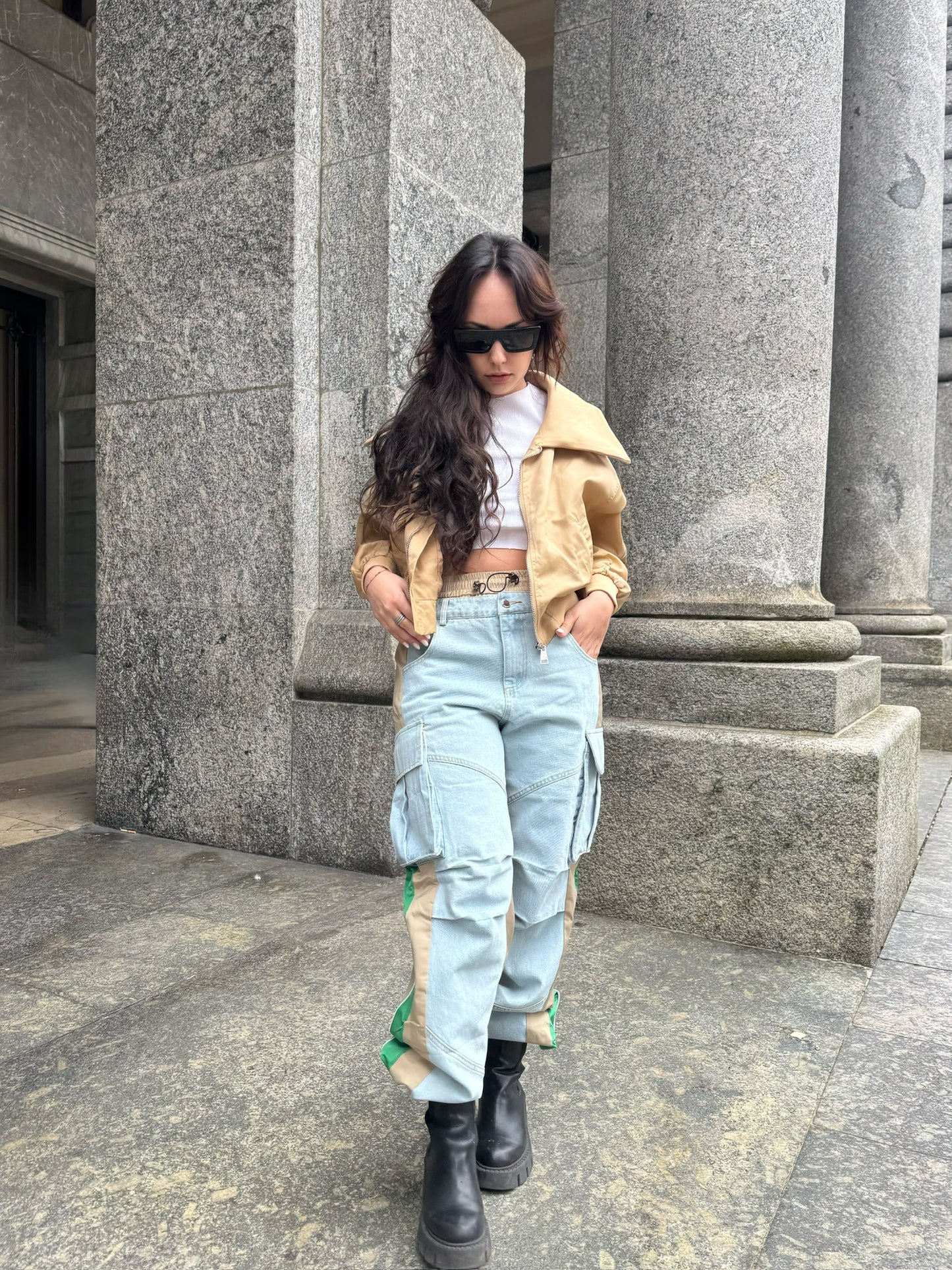 Jeans cargo doppio