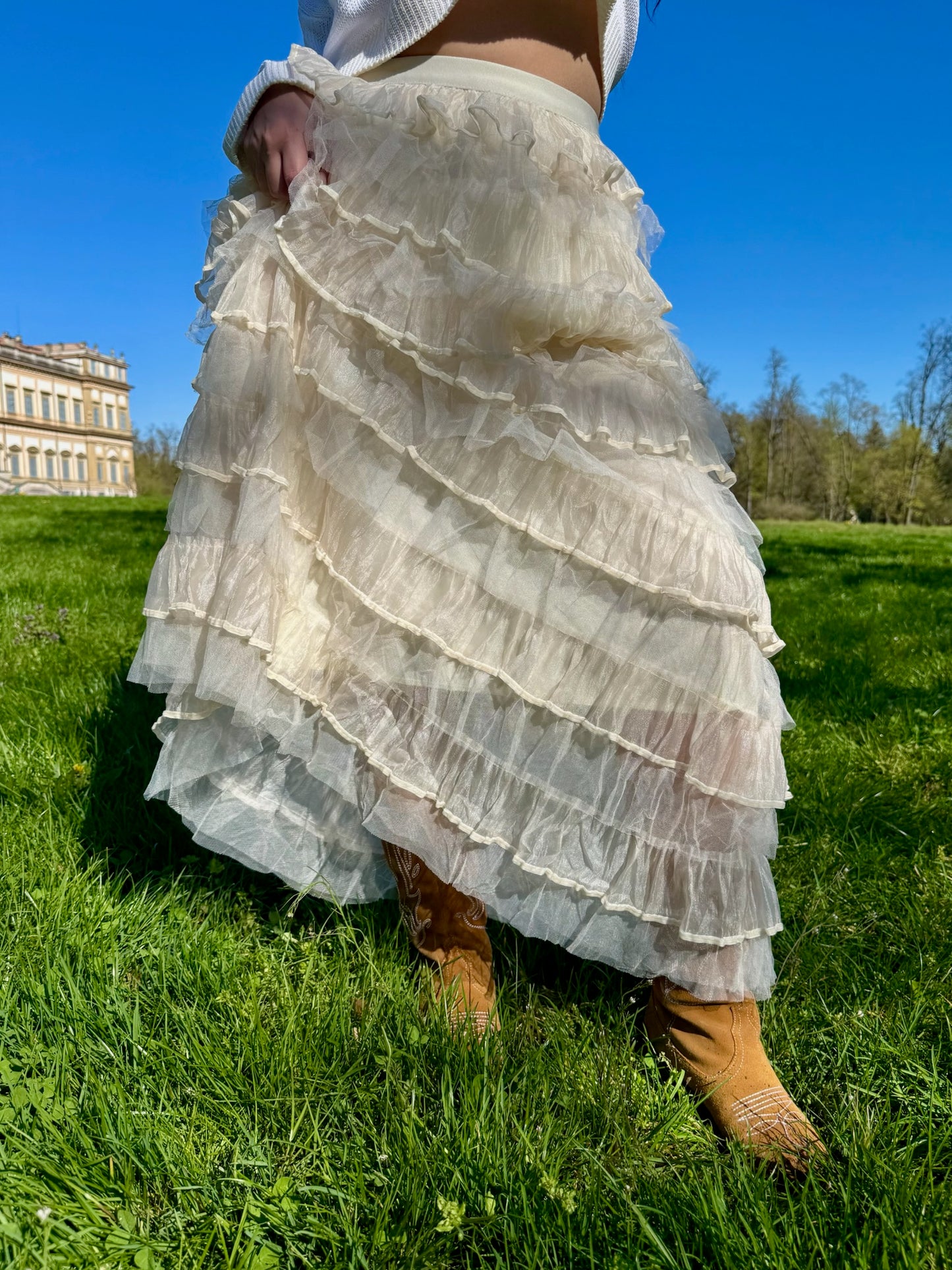 Gonna a balze in tulle