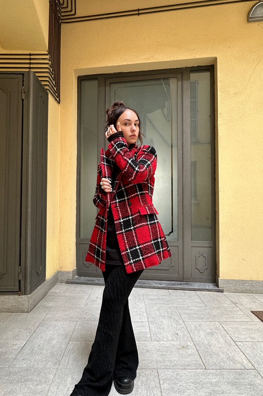 Cappotto doppiopetto quadri