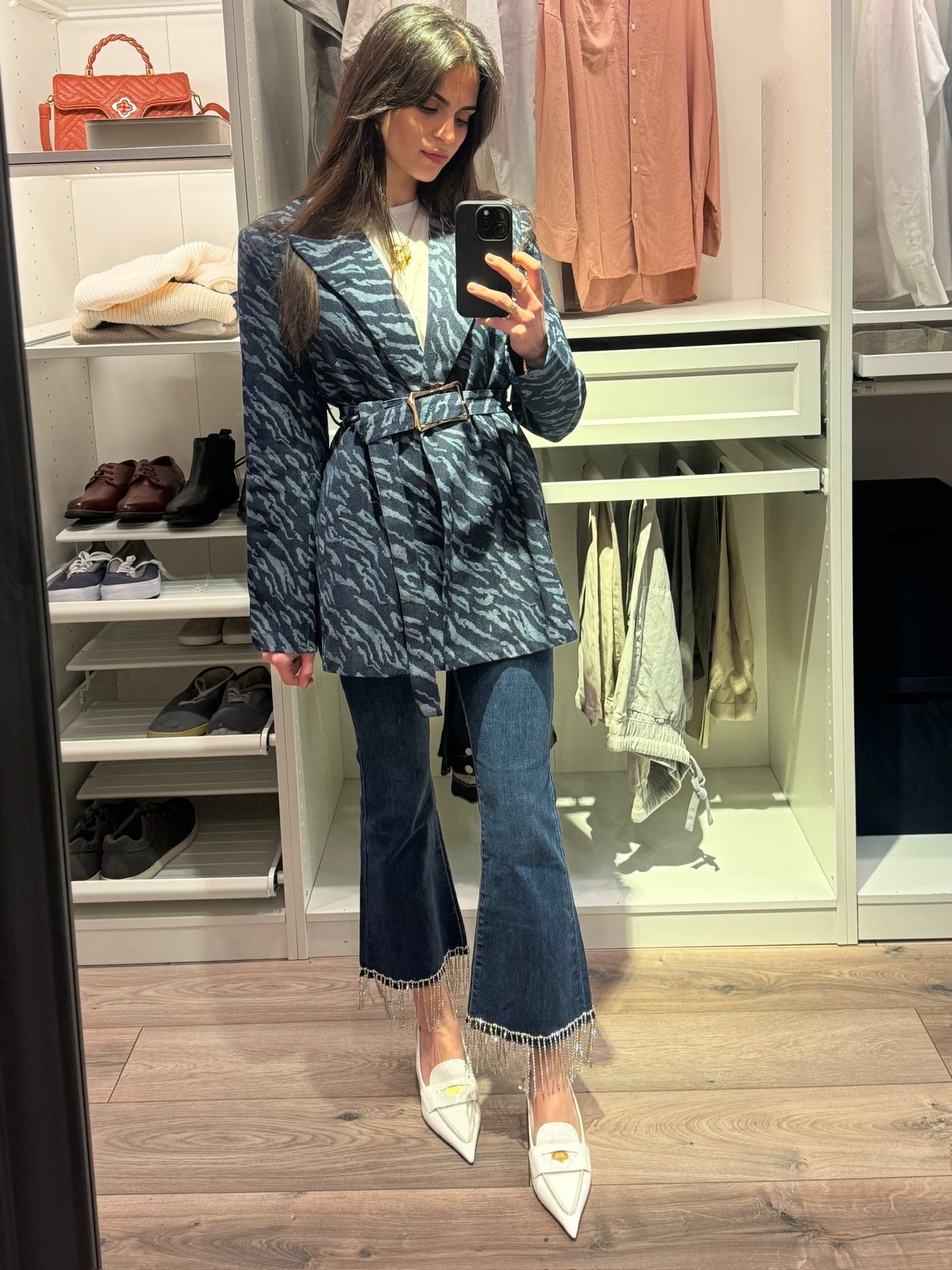 Giacca zebrata jeans