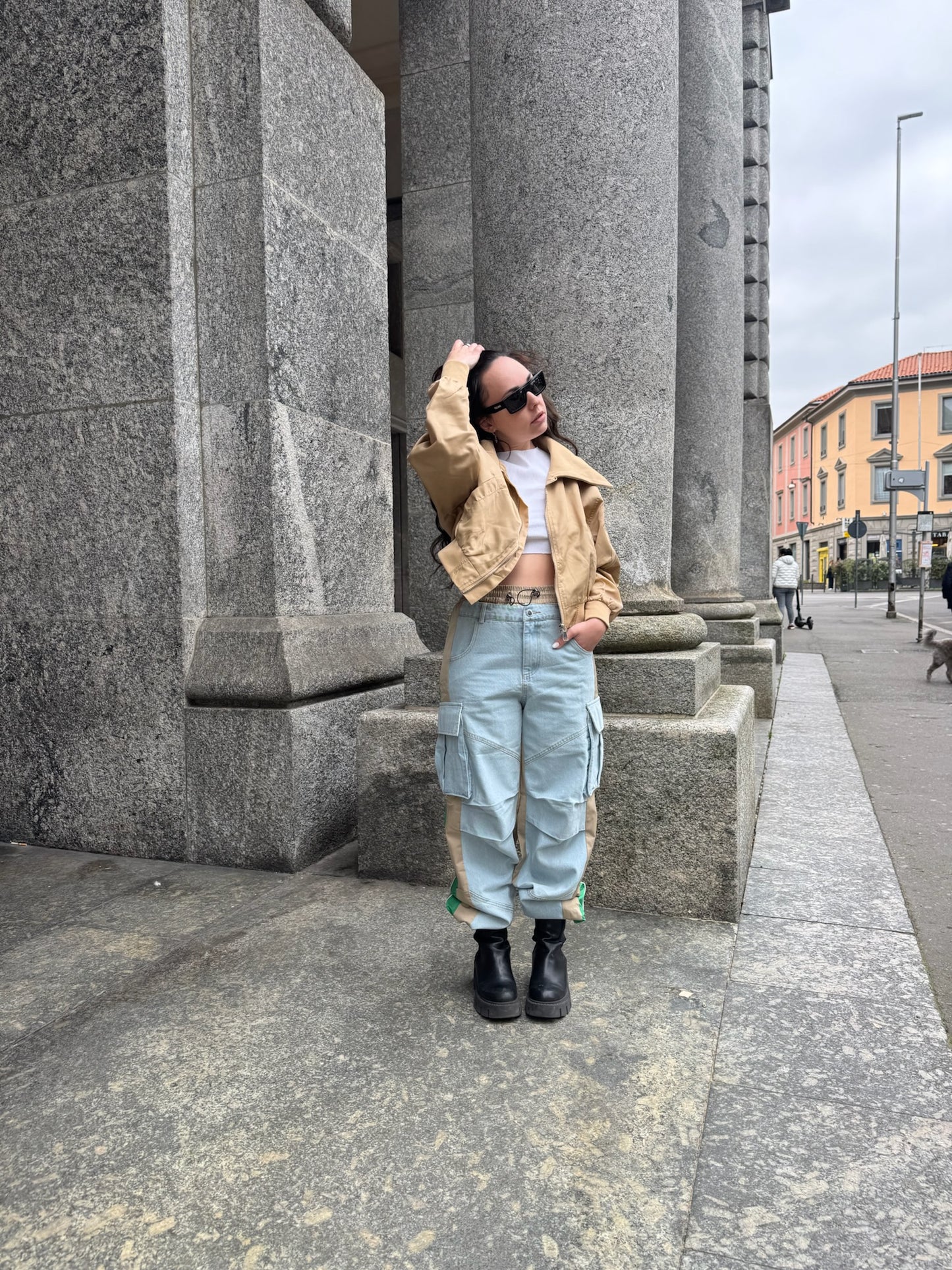 Jeans cargo doppio